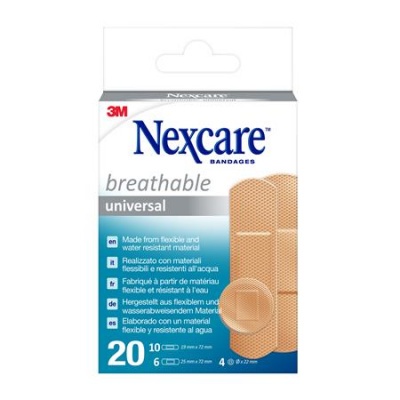 Sebtapasz, vízálló, általános, vegyes méret, 20 db, 3M "Nexcare Universal"