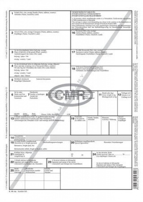 Nyomtatvány, nemzetközi fuvarlevél, 4 példány, A4, VICTORIA PAPER "CMR"
